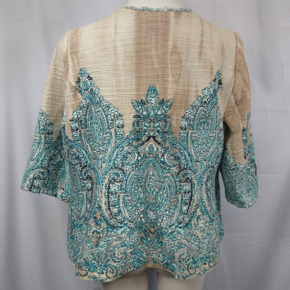 Catherines Textured Paisley Print Cotton Blazer 0X - Picture 5 of 8